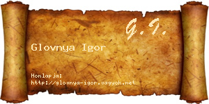 Glovnya Igor névjegykártya